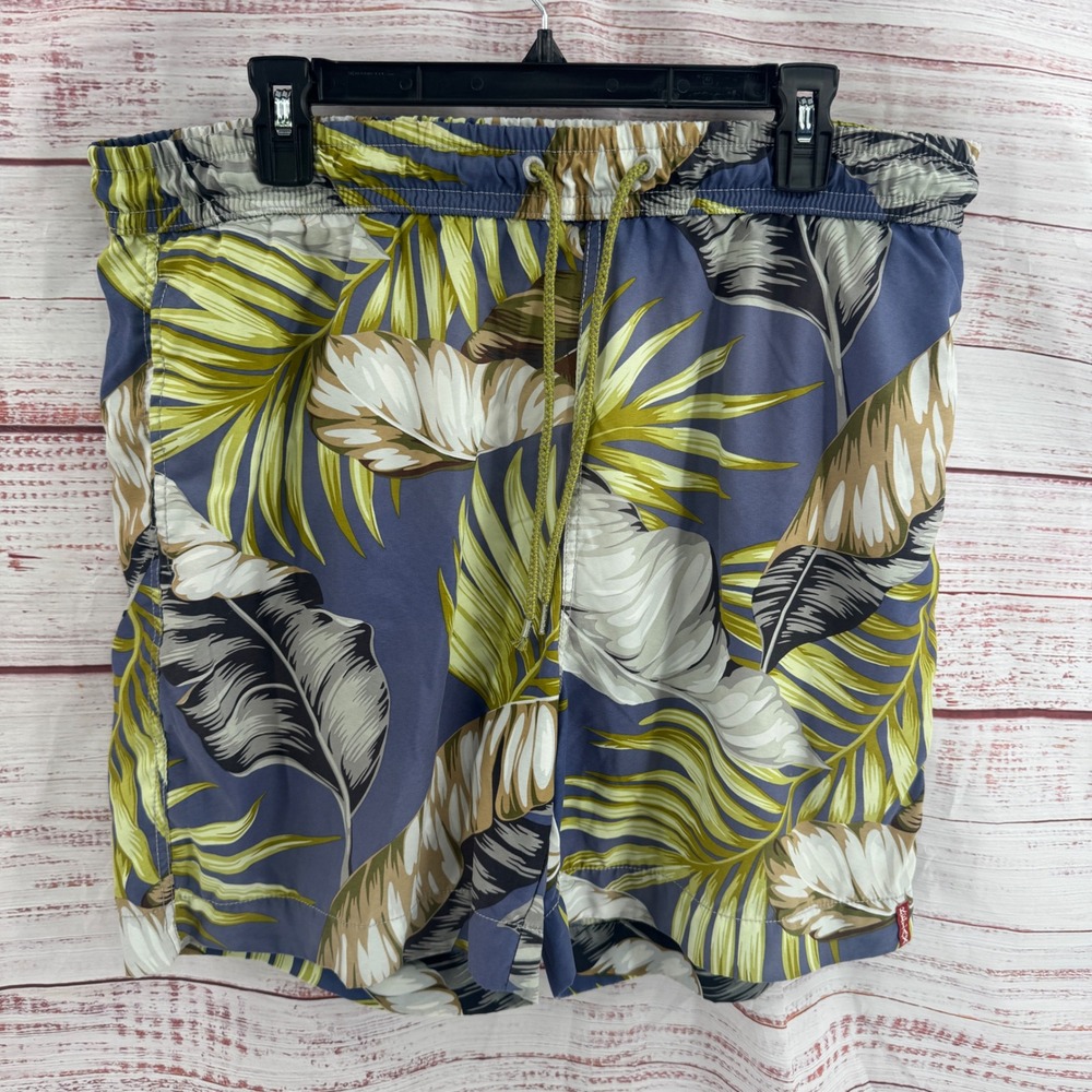 Tommy Bahama Relax Shorts Mens Large Tropical Leaf Print Swim Trunks Mesh Lined